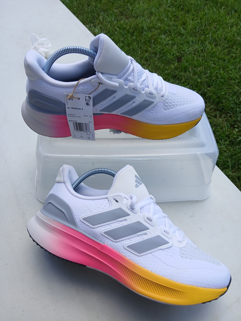 Adidas Ultrarun 5 Running Shoes with Pink-to-Yellow Gradient Sole